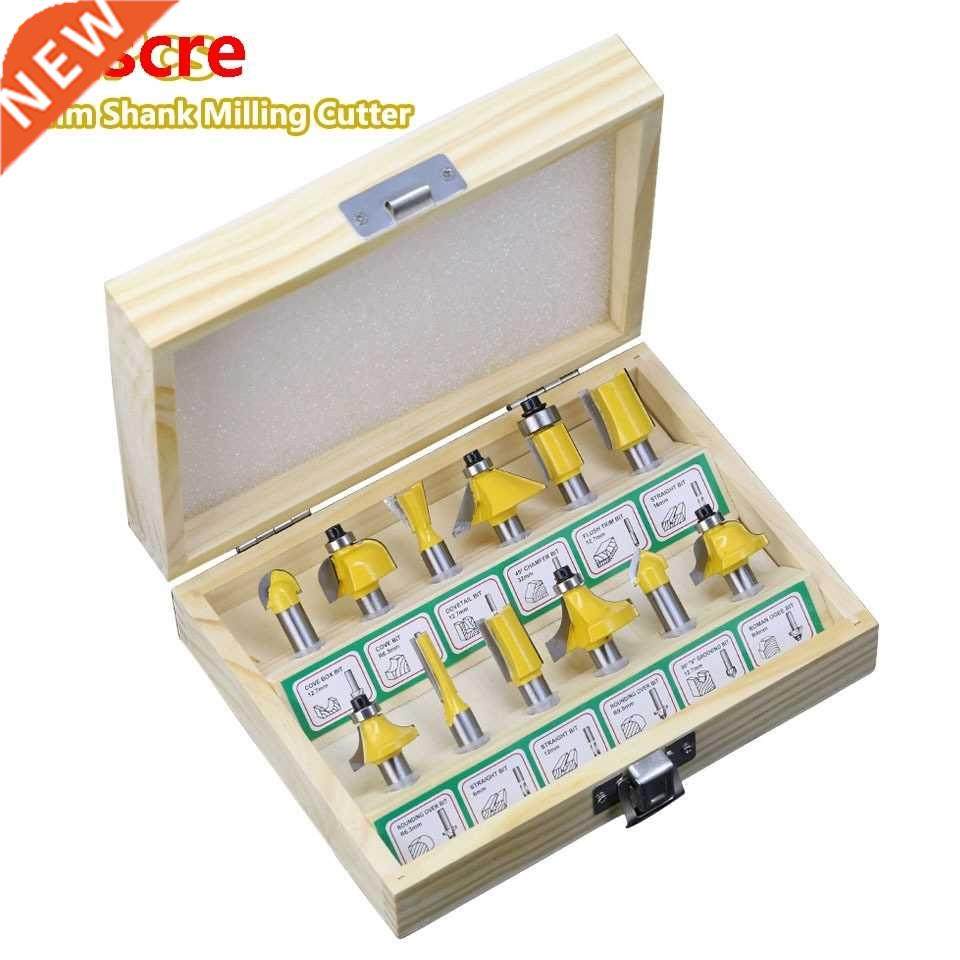 12Pcs 8mm Shank Milling Cutter Router Bit Set Wood Cutter Ca