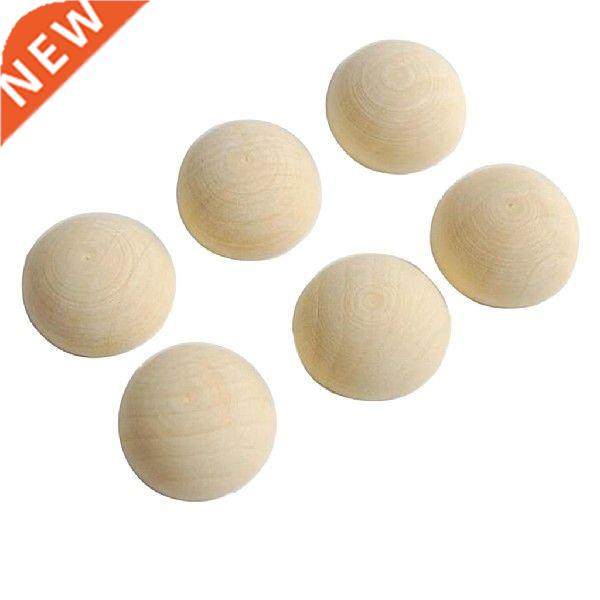100Pcs Half Ball Natural Unfinished Wood Beads For Jewelry