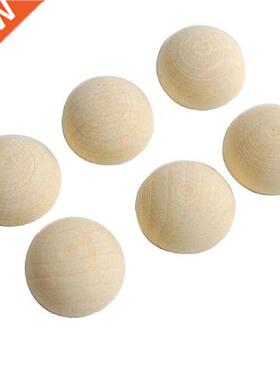 100Pcs Half Ball Natural Unfinished Wood Beads For Jewelry