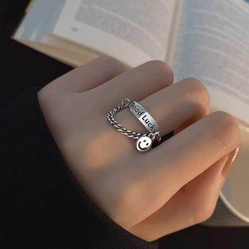 Luxury Smiley Face Open Rings For Women Creative Good Lucky