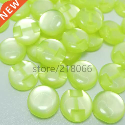 100Pcs 12mm Bright Green Transparent Resin buttons candy