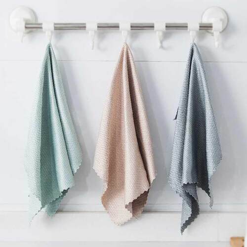 3Pcs/Set Cleaning Cloth Window Glass Rags Kitchen Towel