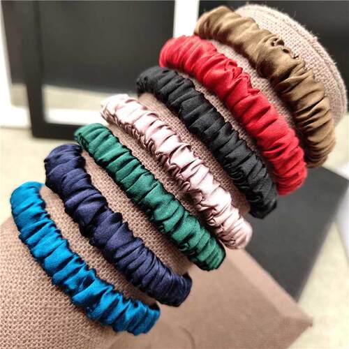 100% Pure Silk Hair Scrunchie Women Small Hair Bands Cute Sc