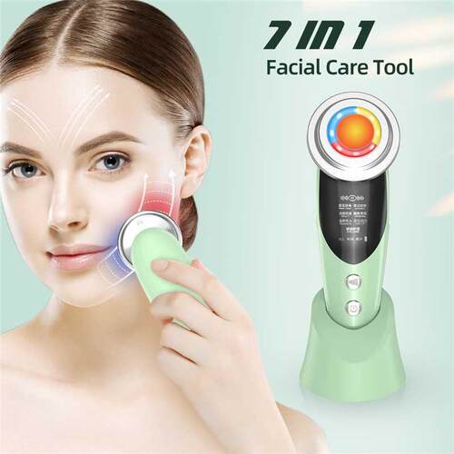 Facial Massager LED Light Therapy Skin Care Ultrasonic Clean