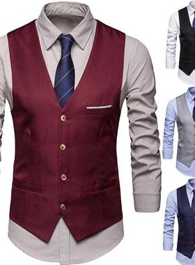 Dress Vests For Men Slim Fits Mens Suit Vest Male Waistcoat