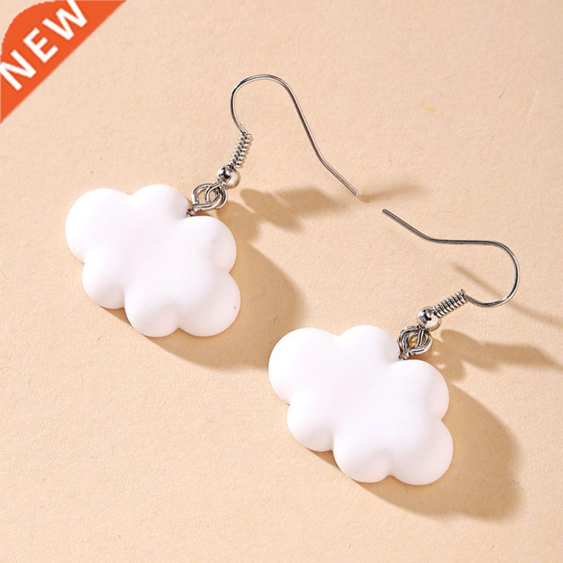 New Cute Duck White Cloud Stud Earrings Rainbow cate Clouds