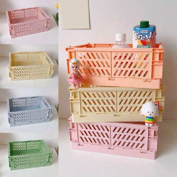 1 PC Mini Folding Plastic Storage Box Collapsible Storage