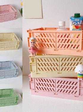 1 PC Mini Folding Plastic Storage Box Collapsible Storage