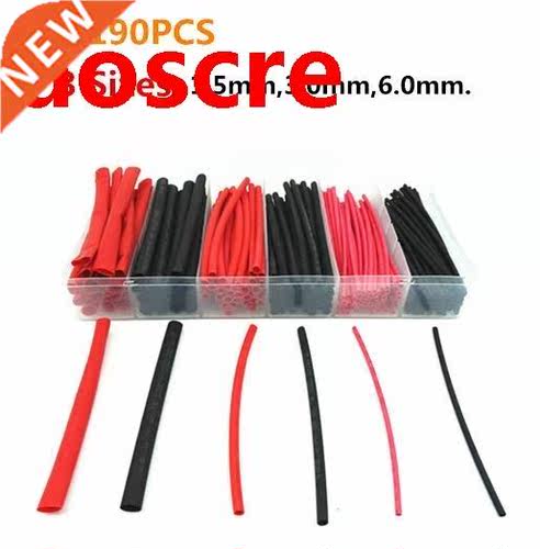 (190 PCS) 3 Sizes 1.5MM 3MM 6MM Black Red Assortment Ratio