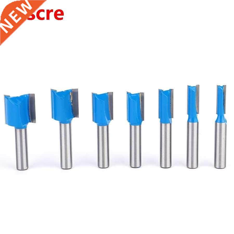 7Pcs 8mm Straight Double Flute Router Bit Set Milling Cutter
