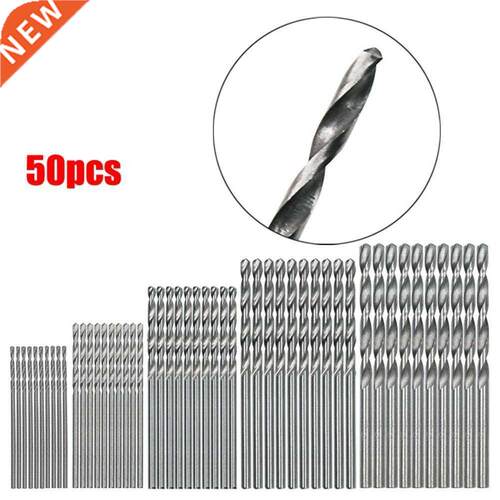 50pcs 1.0-3.0 Round Straight Shank Handle HSS Twist Drill