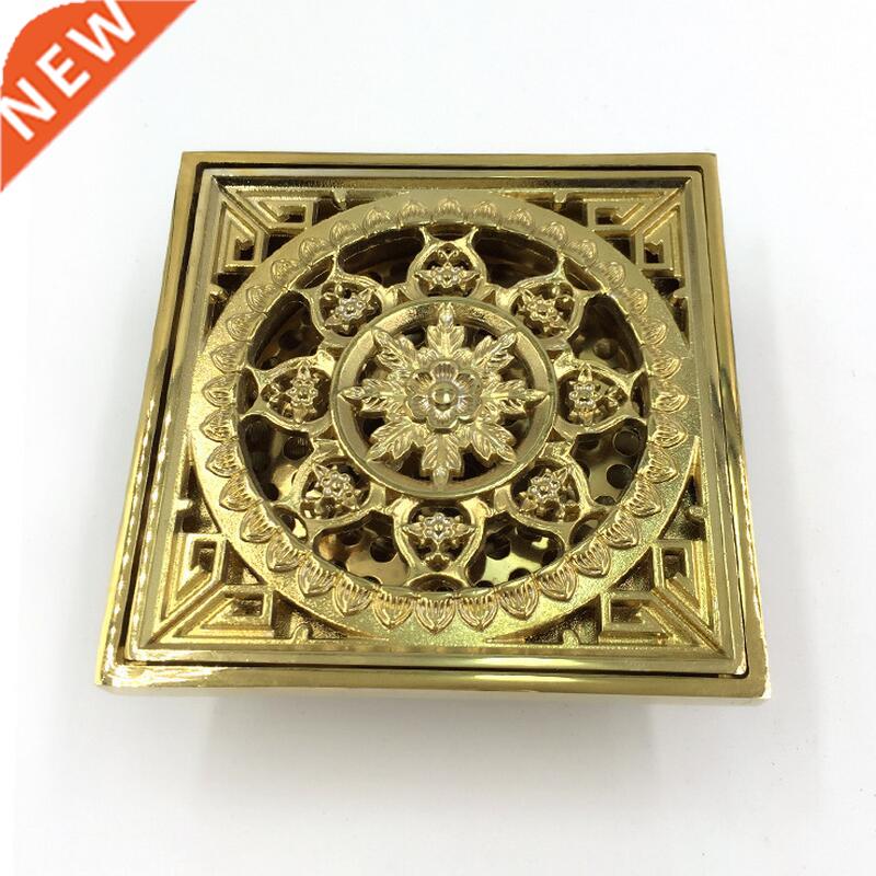 10*10cm Bathroom Antque Gold Plated Floor Dran Straners