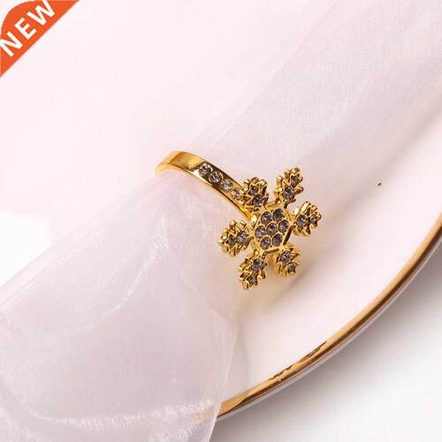 Xmas Snowflake Napkin Buckle Metal Napkin Rings Bar Kitchen
