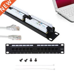 Cat6 12 Port RJ45 Patch Panel UTP LAN Network Adapter Cable