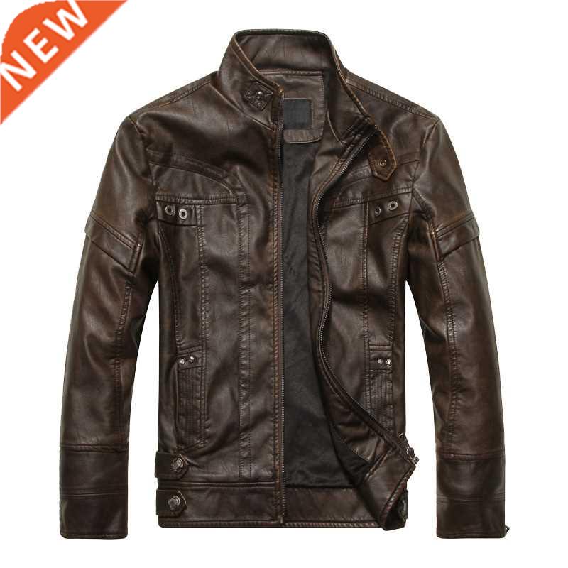 New arrive brand motorcycle leather jacket men men's leather