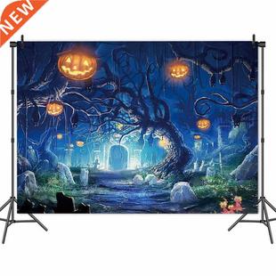 Halloween Themed Backdrop Photo Background Forest Night