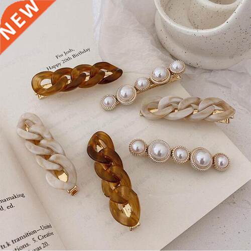 New Handmade Chan Har Clps Gold Color Long Barrettes Har