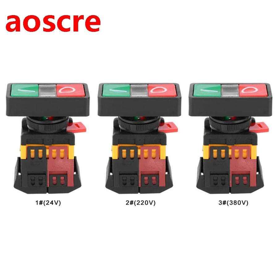 AS-22/25N Double Push-Button Switch with LED Light NO+NC On-