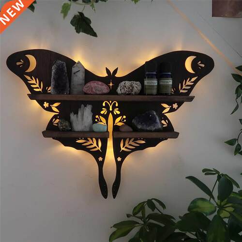 Butterfly Wooden Shelf Crystal Essential Oil Storage Rack
