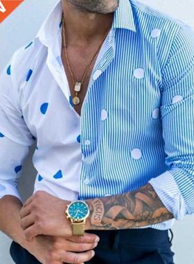 Fashion Men´s light color Long Sleeve Shirts Hawaii Ca