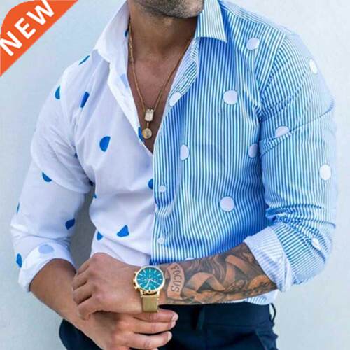 Fashion Men´s light color Long Sleeve Shirts Hawaii Ca