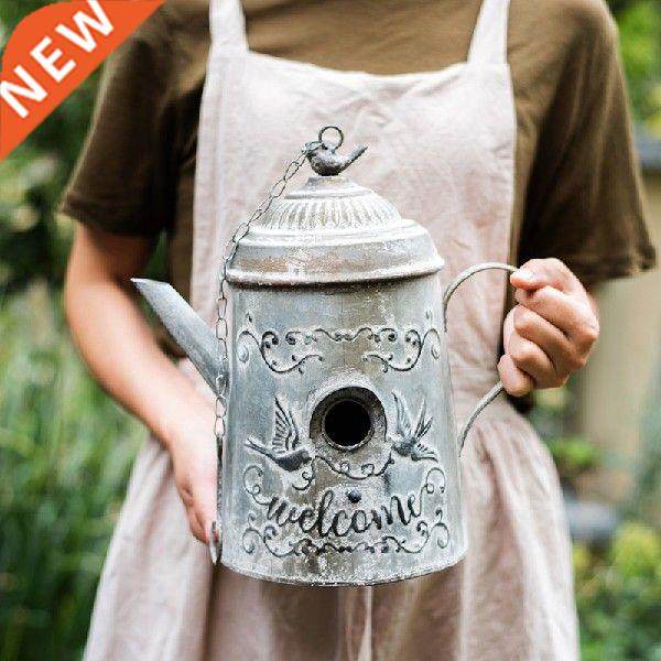 Iron Kettle Bird House Bird Cge Bird Nest House Decortion