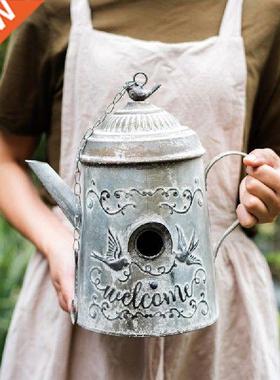 Iron Kettle Bird House Bird Cge Bird Nest House Decortion