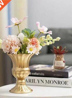 Vintage Metal Flower Vase Farmhouse Pot for Fresh Dried Flor