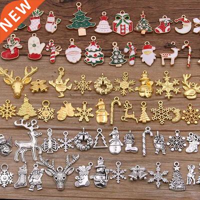 Random 20Pcs Mix Size 10- 40 Style Alloy Metal Christmas Dro