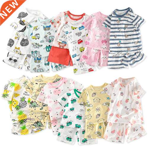 Summer Hollow Out Cotton Girl Pajamas Set With Shorts for Te