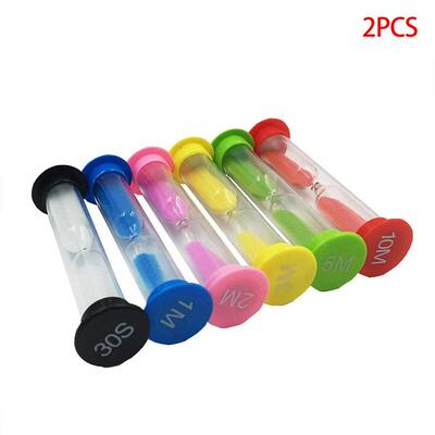 2 Pieces Plastic Glass Hourglass Timer Set 30s 1min 2min 3mi