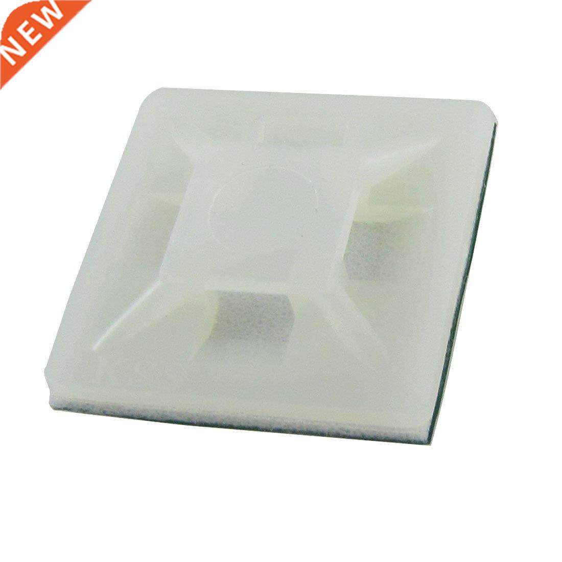 White Self Adhesive Cable Tie Mount Base Holder 100 Pcs