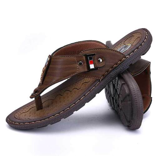 Coslony slippers men leather Brand Men's Casual Shoes slippe
