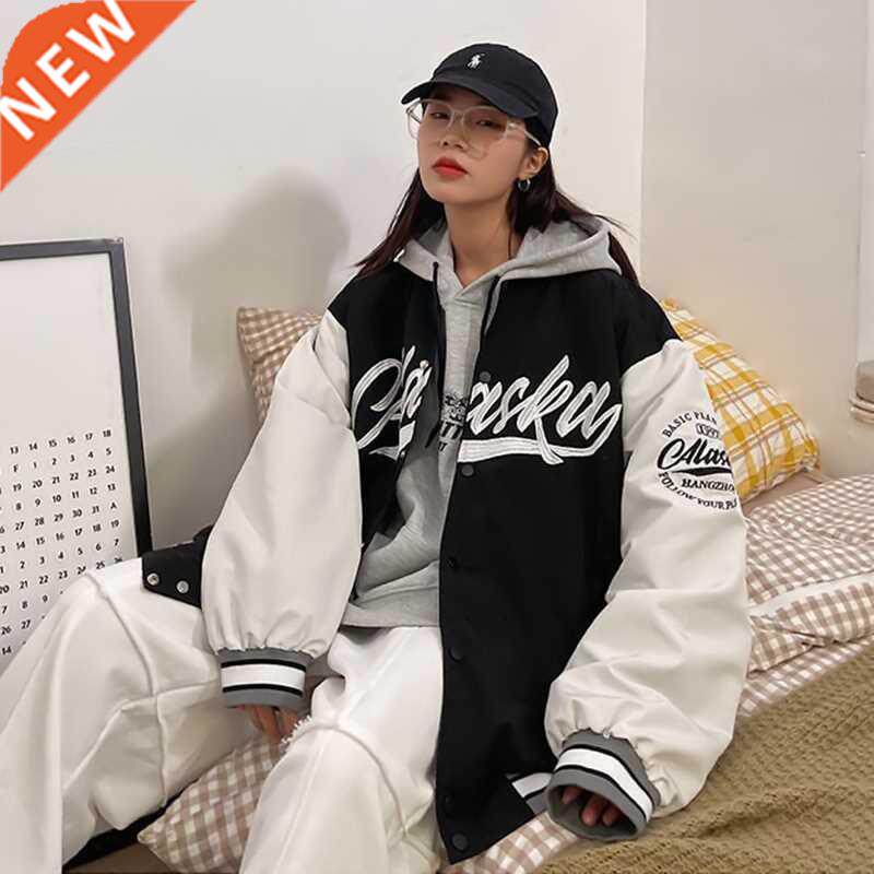 Oversize Baseball Jackets for Women Men New Loose Thin Lette图片
