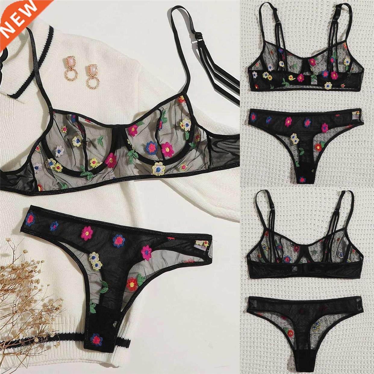 three-point type womens mesh see-through sexy lingerie