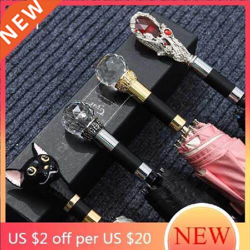 Luxury Men Strong Windproof Umbrella Rain Diamond Handle