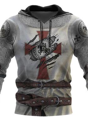 Classic 3D Printed Medieval clothes Men hoodies Knights Temp