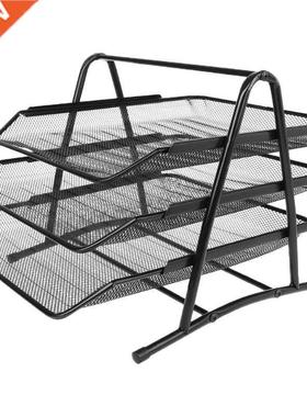 3 Tier Metal Mesh Document Rack File Holder Letter Tray for