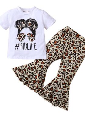 FOCUSNORM 1-6Y Summer Toddler Girls Clothes Sets 2pcs Leopar