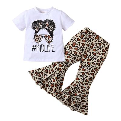 FOCUSNORM 1-6Y Summer Toddler Girls Clothes Sets 2pcs Leopar