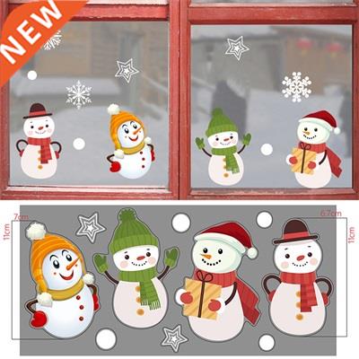 Christmas Window Decal Santa Claus Snowflake Stickers