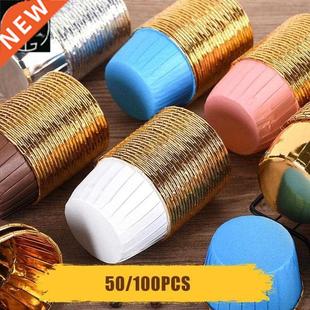50/100pcs Aluminum Foil Cupcake Paper Cupcake Liner Baking C