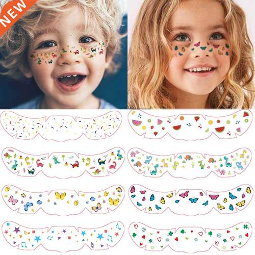 New Face Temporary Tattoos For Kids  Butterfly Fruit