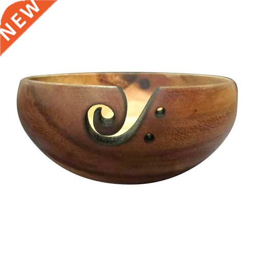Wooden Yarn Bowl Hand Made with Wood for Knitting and Croche
