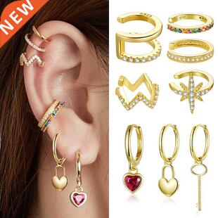 bamoer Mono-earring Gold Ear Cuff 925 sterling silver Gold C
