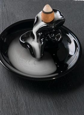 Mini Lotus Incense Burner Holder Buddhist Cones Backflow Cen