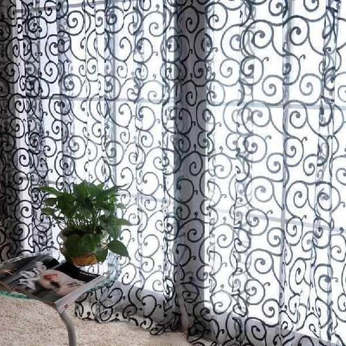 100*200cm Home Sheer Curtains and Tulle Curtains For Living