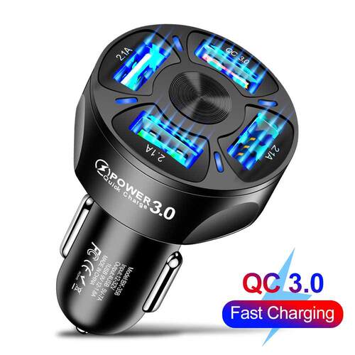 Car charger 4 Ports USB charger Cigarette Lighter Socket QC