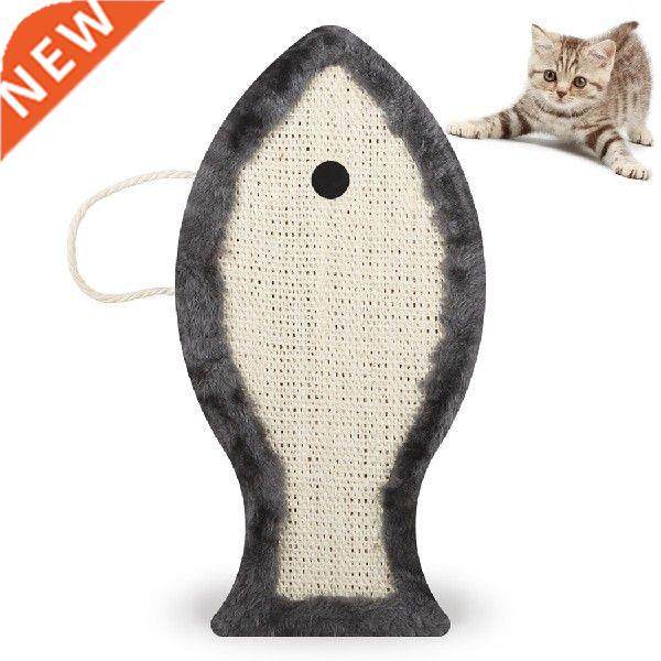 Fashion Plush Covered Sisal Flat Fish-Shaped Cat Scratch