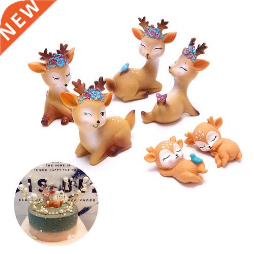 Sika Deer aking Cake Topper Decoration Miniatures Fairy Gar